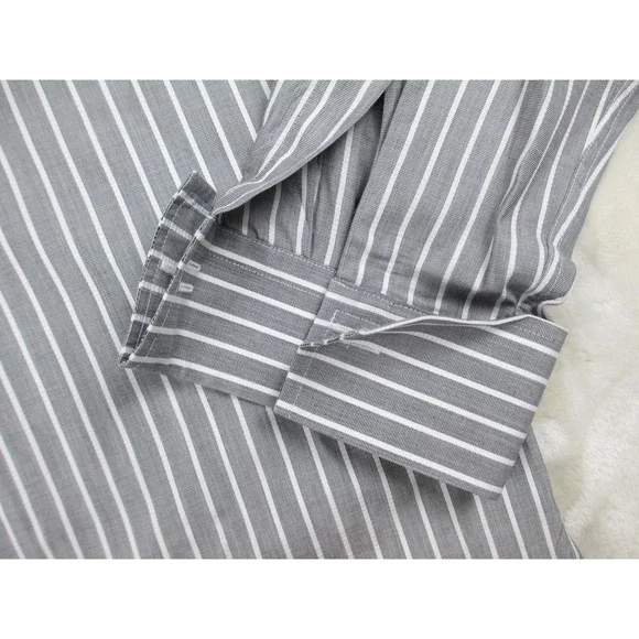 Charles Tyrwhitt Shirt Mens 2XL XXL Gray Striped Button Up Jermyn Street London* - Picture 6 of 11